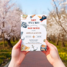 Ahoy Det är en pojk-Pirat-babydusch