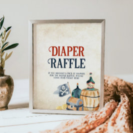 Ahoy det är en pojkbabyskabin, ett Raffle-skylt Poster