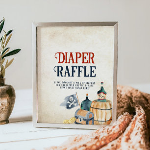 Ahoy det är en pojkbabyskabin, ett Raffle-skylt Poster