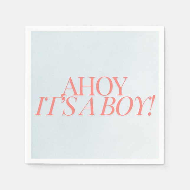 Ahoy Det är en pojkbabyskabinka Pappersservett (Framsidan)