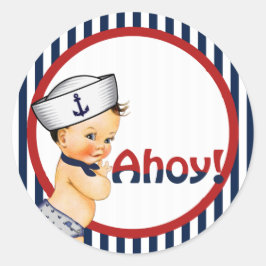Ahoy Det är en pojkbabyskårare. Runt Klistermärke