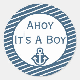 Ahoy Det är en pojkbabyskårare. Runt Klistermärke