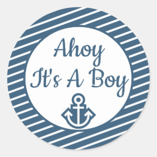 Ahoy Det är en pojkbabyskårare. Runt Klistermärke