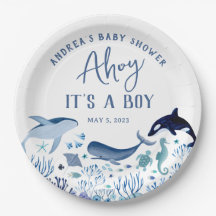 Ahoy Det är en pojkblå under Sea Baby Shower