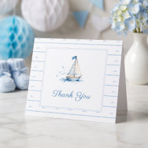 Ahoy Det är en pojke Baby Shower Blå segelbåt