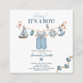 Ahoy det är en pojke - babyfirande tilläggskort