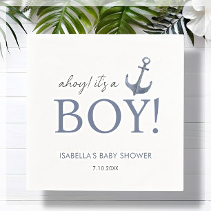 Ahoy! Det är en pojke Babyskor Pappersservett