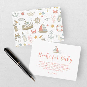 Ahoy det är en pojke! Barnböcker till baby shower Tilläggskort