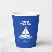 Ahoy det är en pojke! Blå nautisk baby shower för