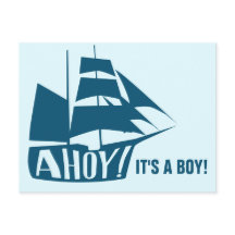 Ahoy, det är en pojke! Blå Nautiskt-temat Baby-fot