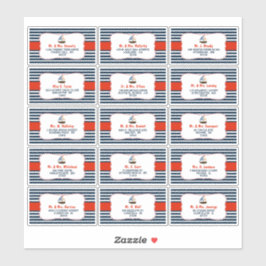 Ahoy, det är en pojke! Etiketter för nautisk babyk