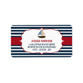 Ahoy, det är en pojke! Etiketter för nautisk babyk Adressetikett