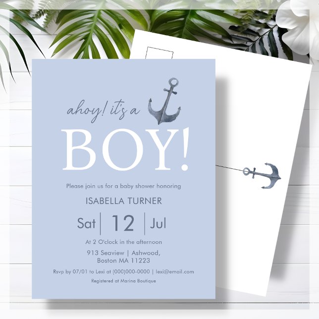 Ahoy! Det är en pojke | Inbjudan till babyvisnings (Skapare uppladdad)