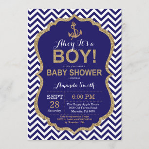 Ahoy, det är en pojke! Inbjudan till Nautical Baby