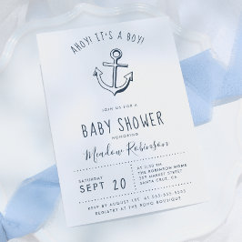 Ahoy! Det är en pojke! Marin Baby Shower Inbjudan