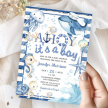 Ahoy det är en pojke! Marin babyfirande