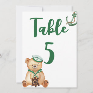 Ahoy det är en pojke nallebjörn baby shower bord n inbjudningar