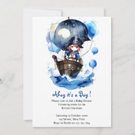 Ahoy, det är en pojke! Nautical Baby Shower Inbjudningar