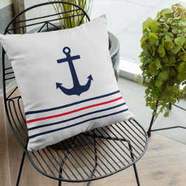 Ahoy, det är en pojke! Nautical Baby Shower Kudde