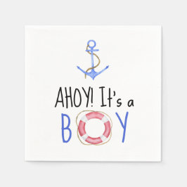 Ahoy, det är en pojke! Nautical Baby Shower Pappersservett