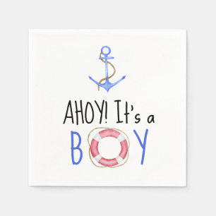 Ahoy, det är en pojke! Nautical Baby Shower Pappersservett