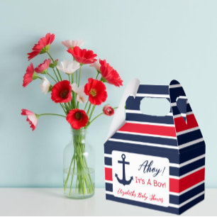 Ahoy, det är en pojke! Nautical Baby Shower Presentaskar