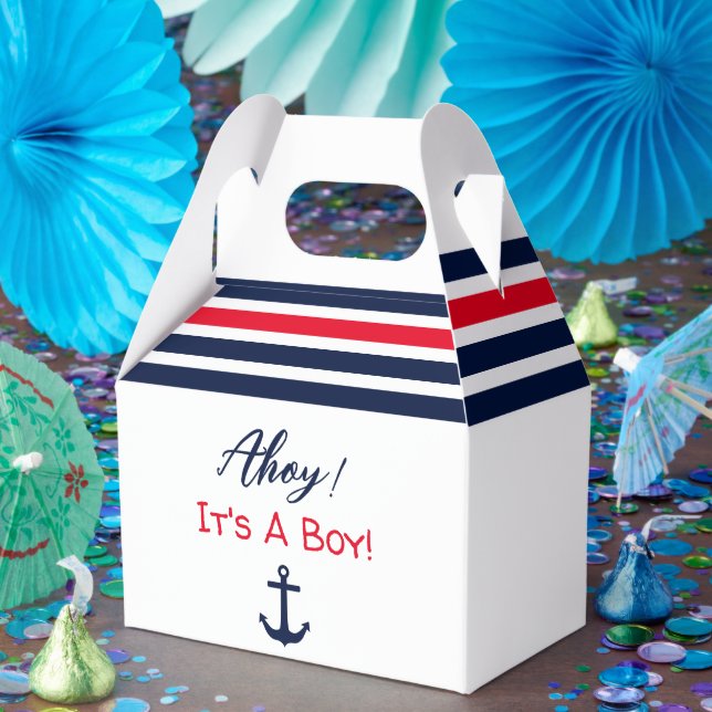 Ahoy, det är en pojke! Nautical Baby Shower Presentaskar (Part)