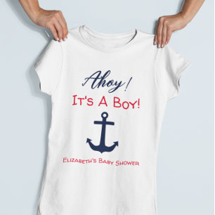 Ahoy, det är en pojke! Nautical Baby Shower T Shirt