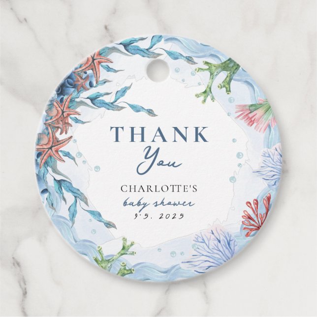 Ahoy Det är en pojke! Nautical Baby Shower Tack Gåvor Etiketter (Framsida)