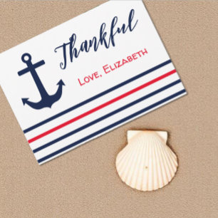 Ahoy, det är en pojke! Nautical Baby Shower Tack Kort