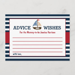 Ahoy, det är en pojke! Nautical Boat Baby Shower A Rådkort