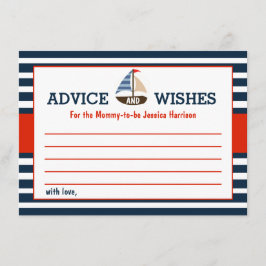 Ahoy, det är en pojke! Nautical Boat Baby Shower A Rådkort