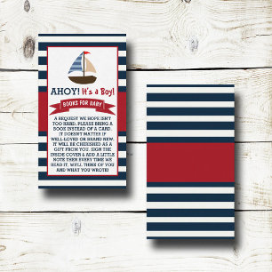 Ahoy, det är en pojke! Nautical Boat Baby Shower B Tilläggskort