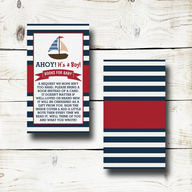 Ahoy, det är en pojke! Nautical Boat Baby Shower B Tilläggskort (Skapare uppladdad)
