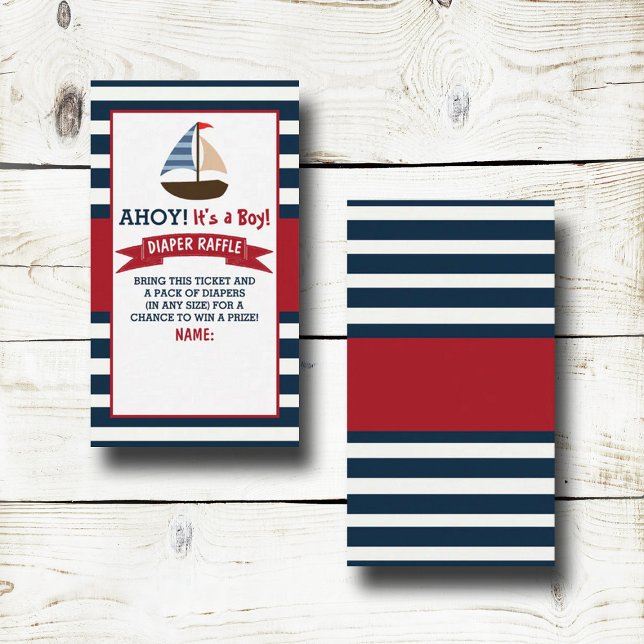 Ahoy, det är en pojke! Nautical Boat Baby Shower D Tilläggskort (Skapare uppladdad)