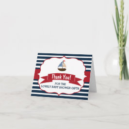 Ahoy, det är en pojke! Nautical Boat Baby Shower T Tack Kort