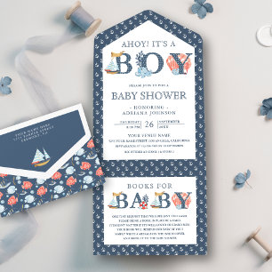 Ahoy det är en pojke - nautisk baby shower