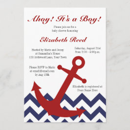 Ahoy! Det är en pojke! Nautisk temababy shower Inbjudningar