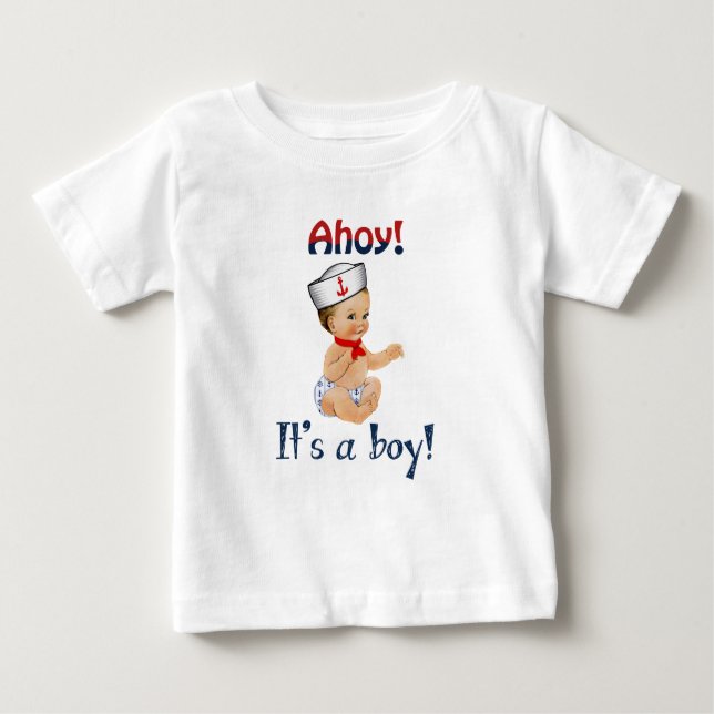Ahoy Det är en pojke T-shirt (Framsida)