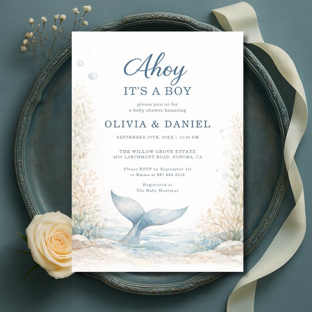 Ahoy det är en pojke under havet par baby shower inbjudningar (Skapare uppladdad)