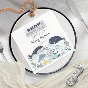 Ahoy det är en pojke under Sea Baby Shower Pappersservett