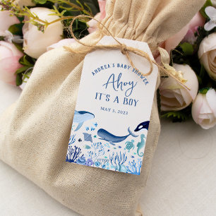 Ahoy Det är en pojke under Sea Baby Shower Tack. Presentetikett