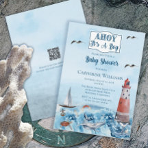 Ahoy Det är en pojkfyr, Ocean Baby Shower QR