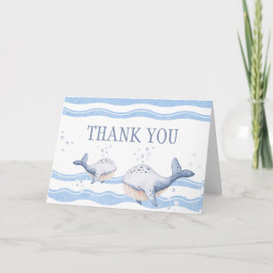 Ahoy Det är en pojkval Babyshower Tack Kort