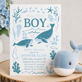 Ahoy det är en pojkval Näjd Barnkalas Inbjudningar
