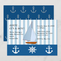 Ahoy Det är en pojkvän som seglar Sepia Blue