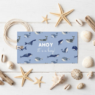 Ahoy, det är en valbaby pojke Baby Shower Presentetikett