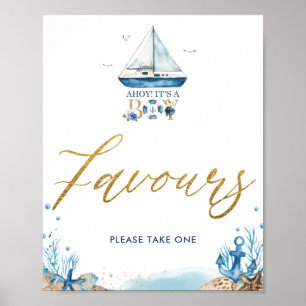 Ahoy Det är ett favorittecken för pojkens nautiska Poster