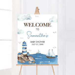 Ahoy Det är ett välkomstbesök för pojkens nautiska Poster
