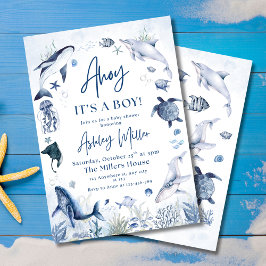 Ahoy! Det är Inbjudan, under Sea Baby Shower Inbjudningar